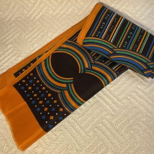 Foulard femme orange et vert
