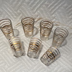 Verres à liqueur dorés Art déco