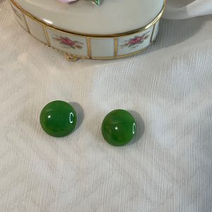 Boucles d'oreilles rondes verte Vintage