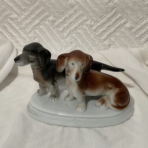 Statuette deux chiens Teckels