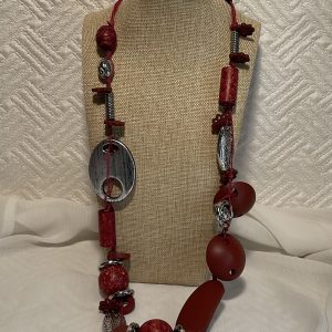Collier Bohème bordeaux