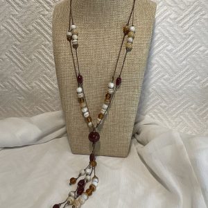 Collier en pâte de verre Bohème chic Vintage