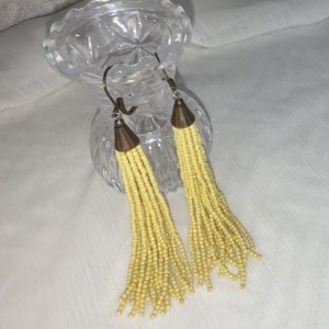 Boucles d'oreilles pendante jaune Bohème Vintage