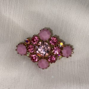Broche en Strass rose Vintage