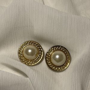 Boucles d'oreilles perle Style Chanel 1980 Vintage